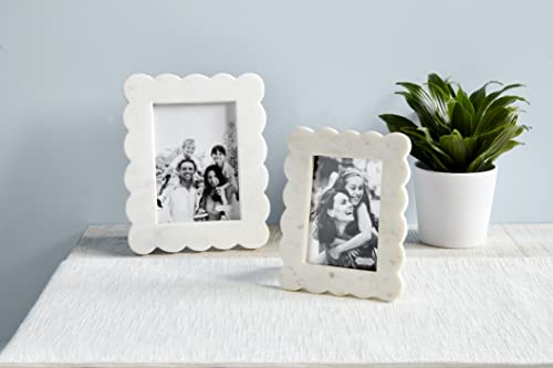 Small Mud Pie Scalloped Marble 4x6 Picture Frame