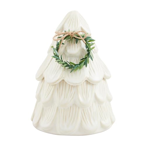White Mud Pie Tree Small Christmas Canisters 6 x 4
