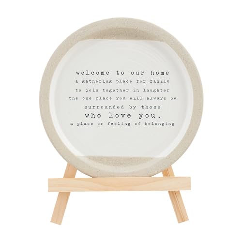 Mud Pie Welcome Plate with Easel - 9 x 7 inches