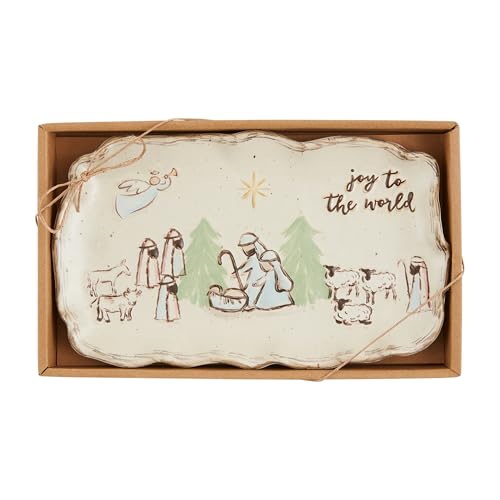 Light Beige Nativity Plates - 6 x 9.75 for Mud Pie Boxed