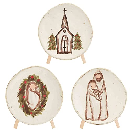 Mary and Joseph Mud Pie Stand Plate