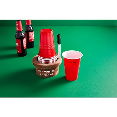 Mud Pie Disposable Cup & Marker Set, 18 oz Cups, Base 3 x 5.5