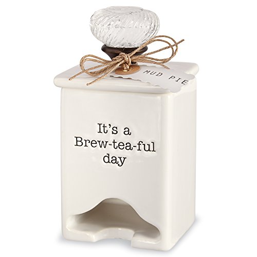Mud Pie Enthusiasts: White Ceramic Tea Bag Caddy