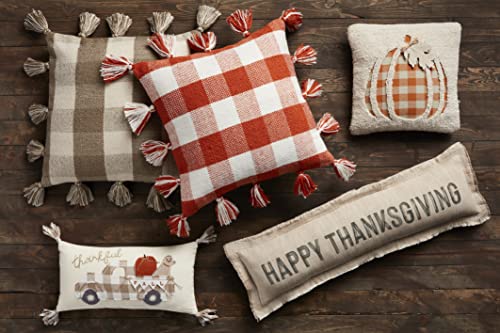 Thanksgiving Mud Pie Long Pillow, Cream, 11 x 35 (126 Count)