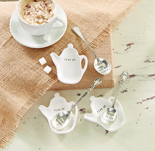 White Caffeine Coffee Spoon Rest by Mud Pie